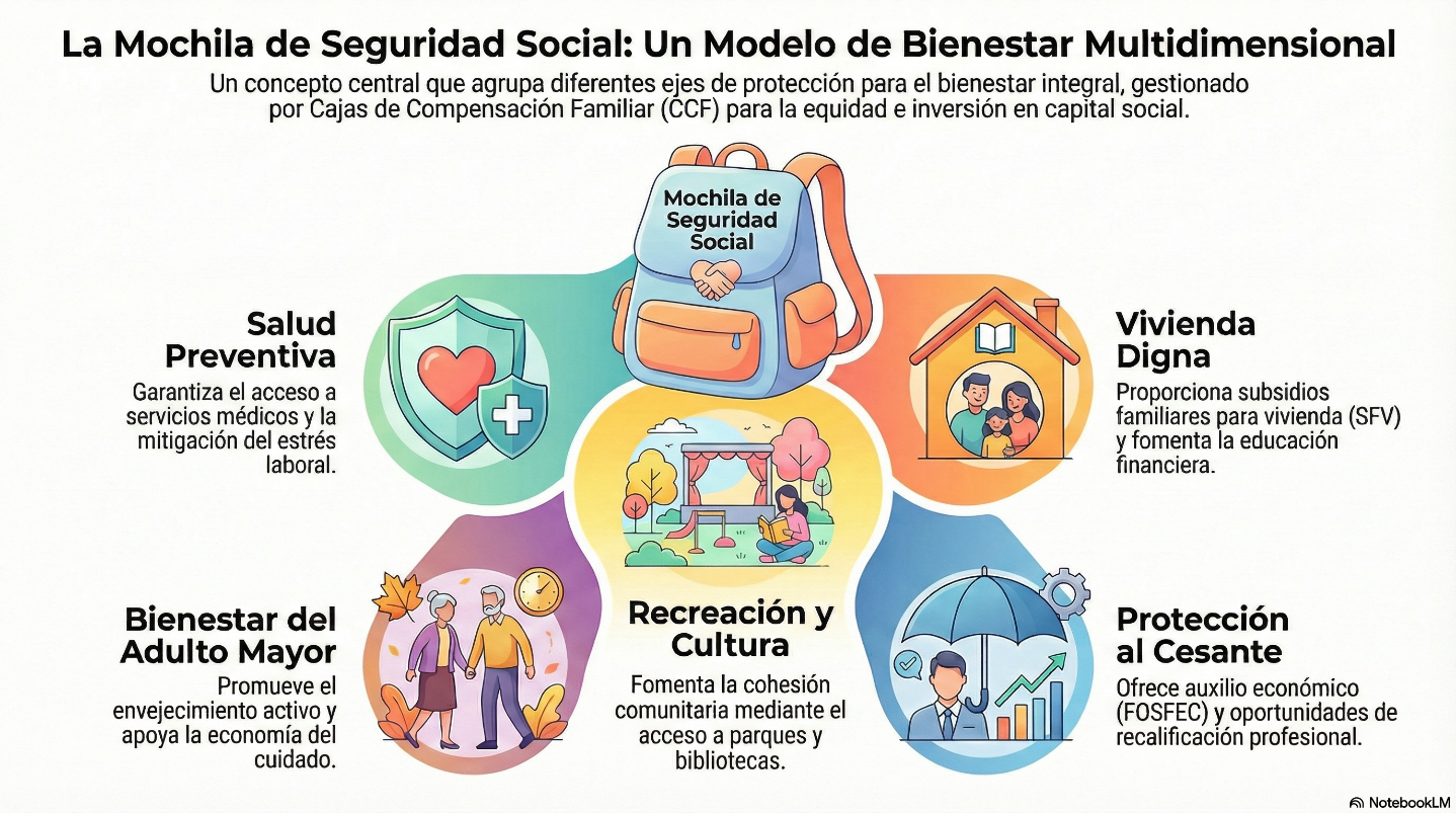 Imagen N° 12 El Modelo de Bienestar Multidimensional: Ejes de Protección Social Integral en las CCF.